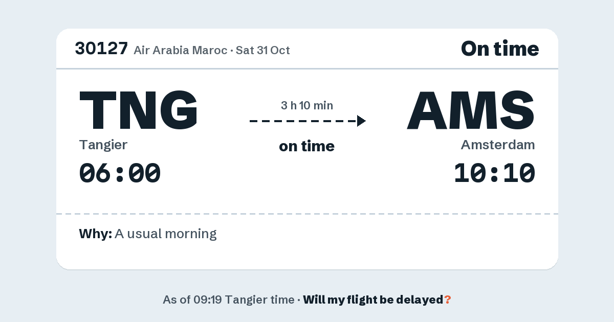 Link preview: 3O127 lands about 10:07