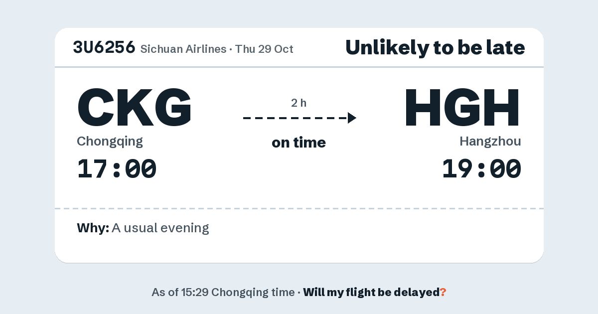 Link preview: 3U6256 lands about 19:00