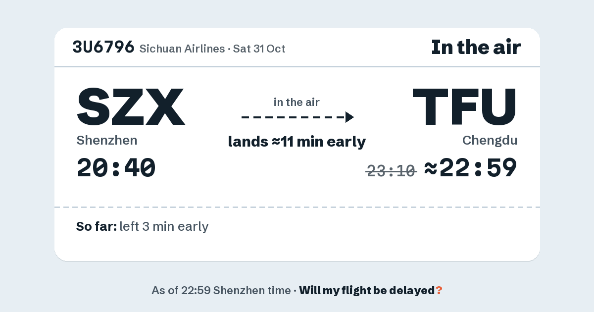 Link preview: 3U6796 lands about 22:59