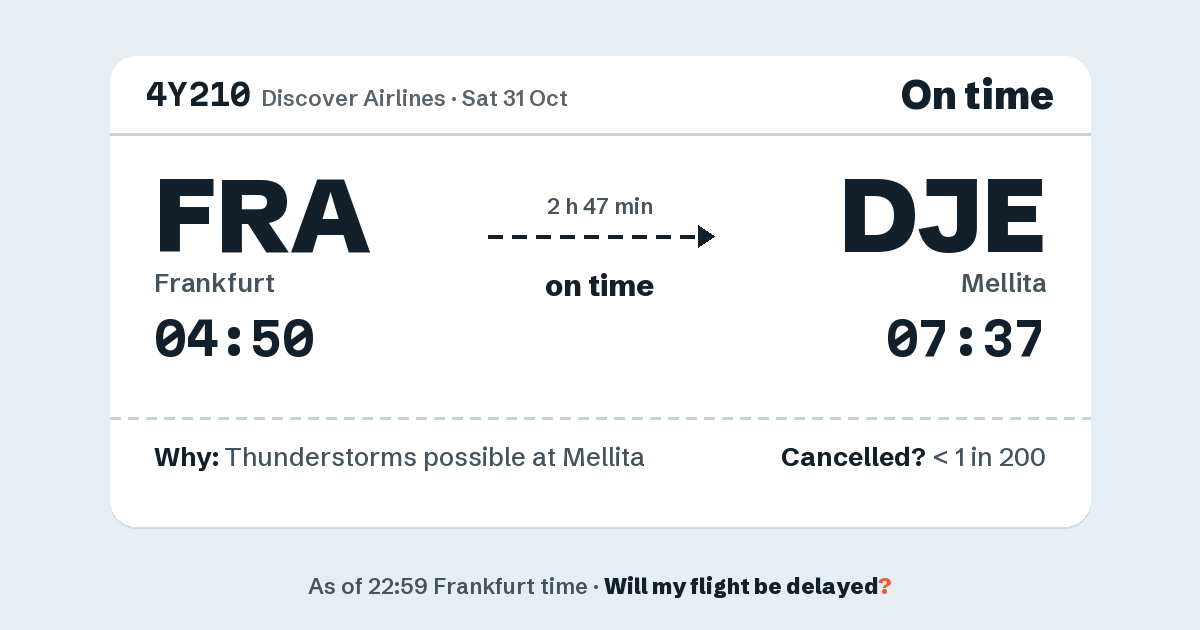 Link preview: 4Y210 lands about 07:35