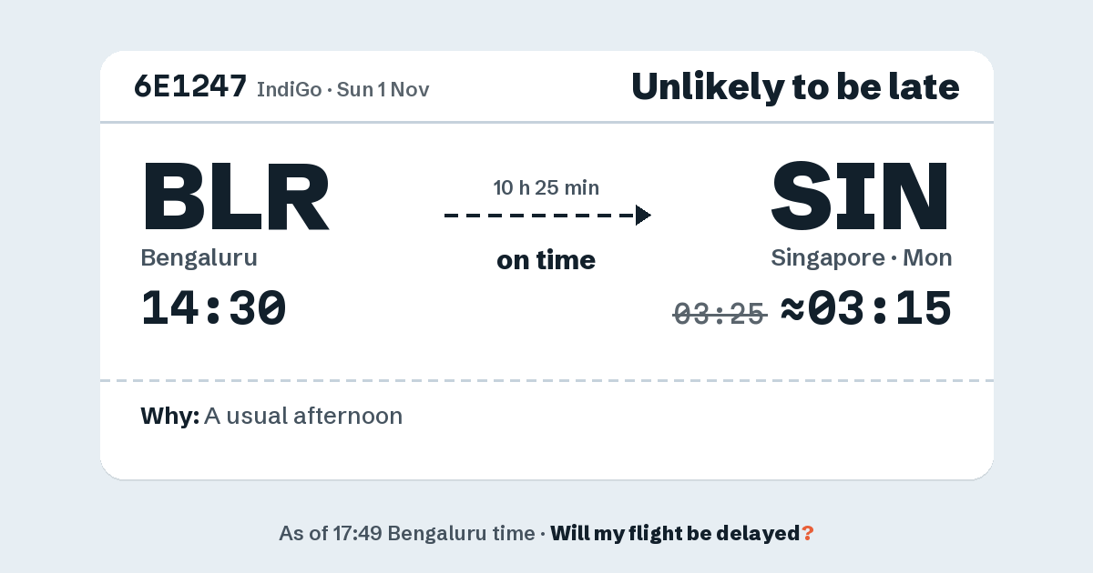 Link preview: 6E1247 lands about 03:15