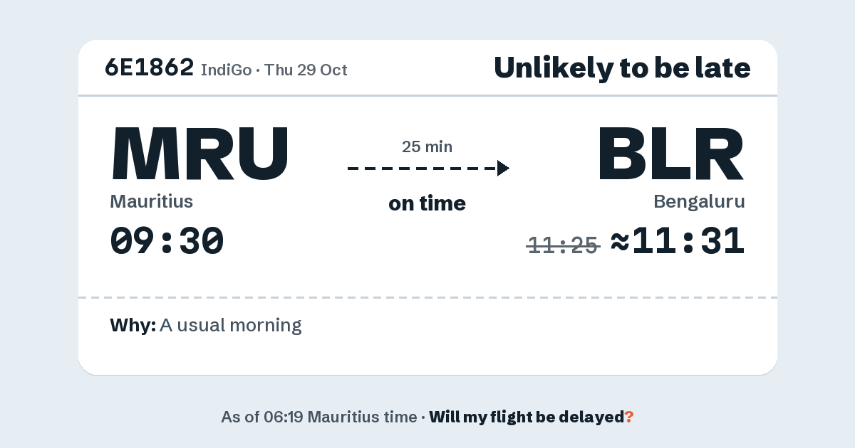 Link preview: 6E1862 lands about 11:31