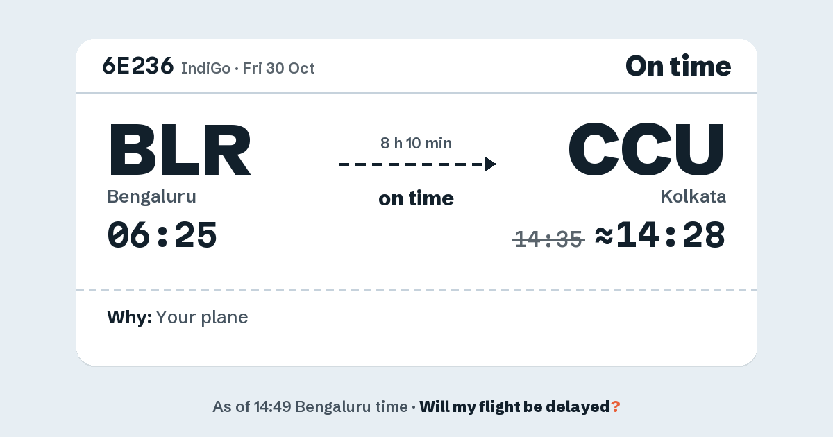 Link preview: 6E236 lands about 14:28