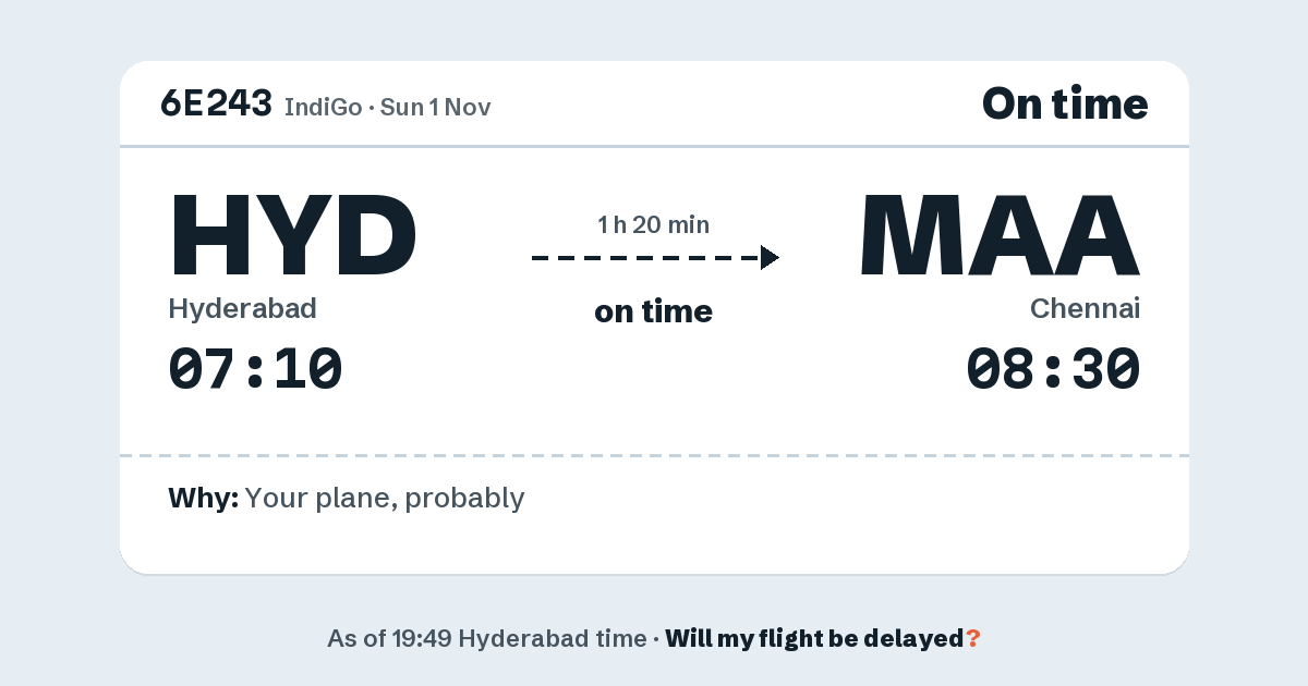 Link preview: 6E243 lands about 08:27