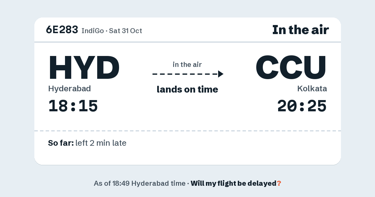 Link preview: 6E283 lands about 20:25