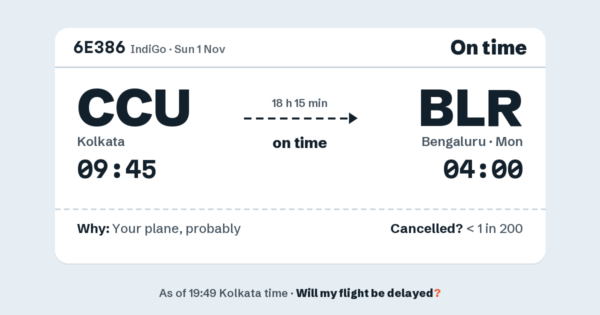 Link preview: 6E386 lands about 03:58