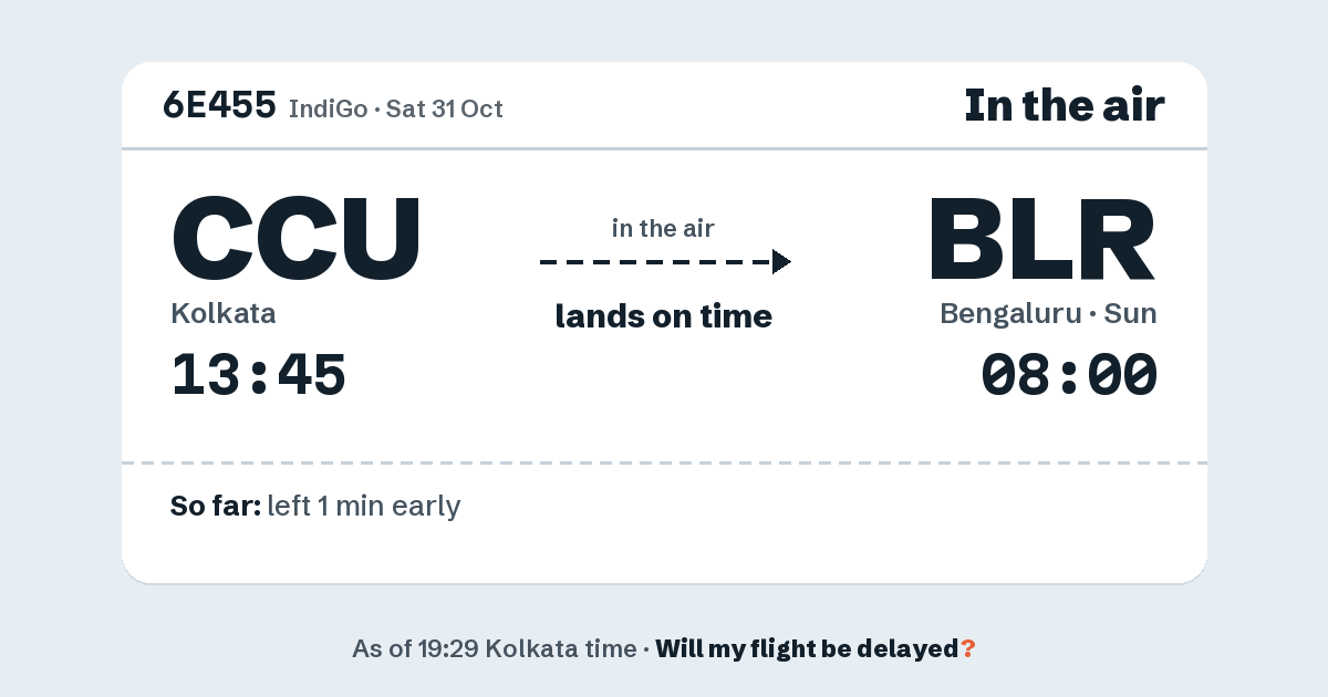Link preview: 6E455 lands about 07:58