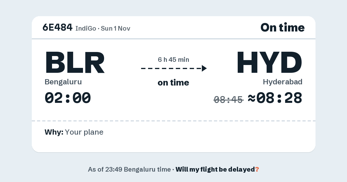 Link preview: 6E484 lands about 08:28
