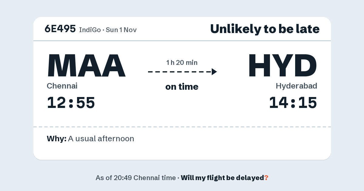 Link preview: 6E495 lands about 14:17