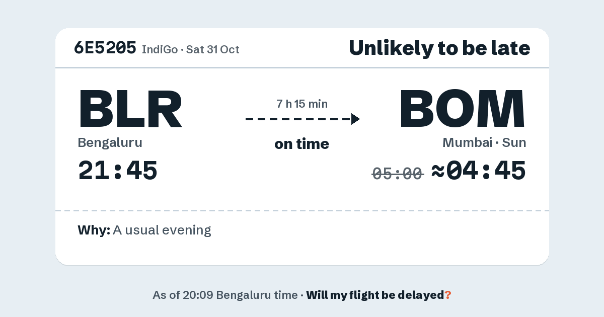 Link preview: 6E5205 lands about 04:45