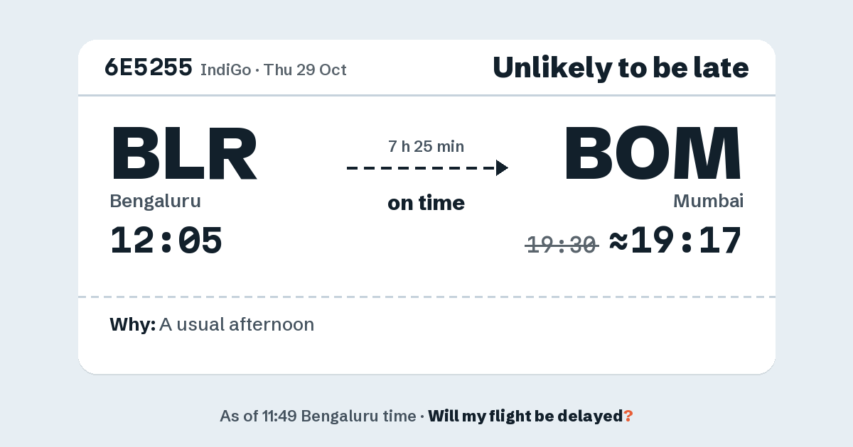 Link preview: 6E5255 lands about 19:17