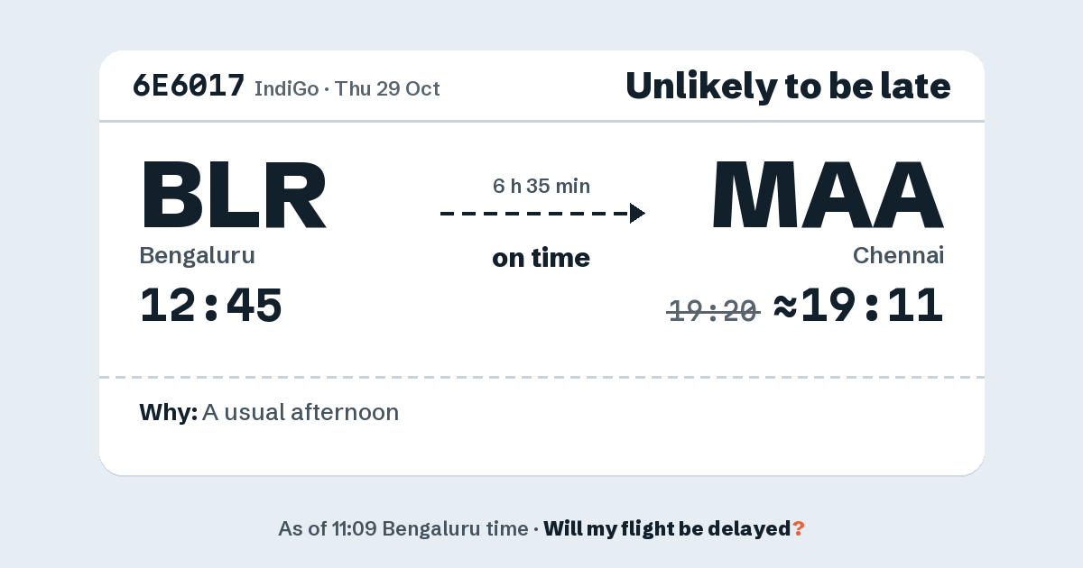 Link preview: 6E6017 lands about 19:11
