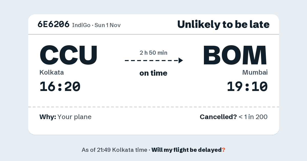Link preview: 6E6206 lands about 19:06