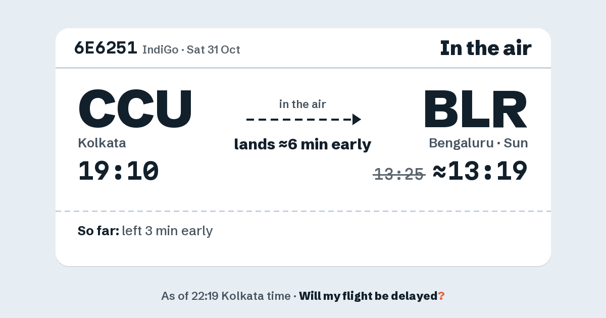 Link preview: 6E6251 lands about 13:19
