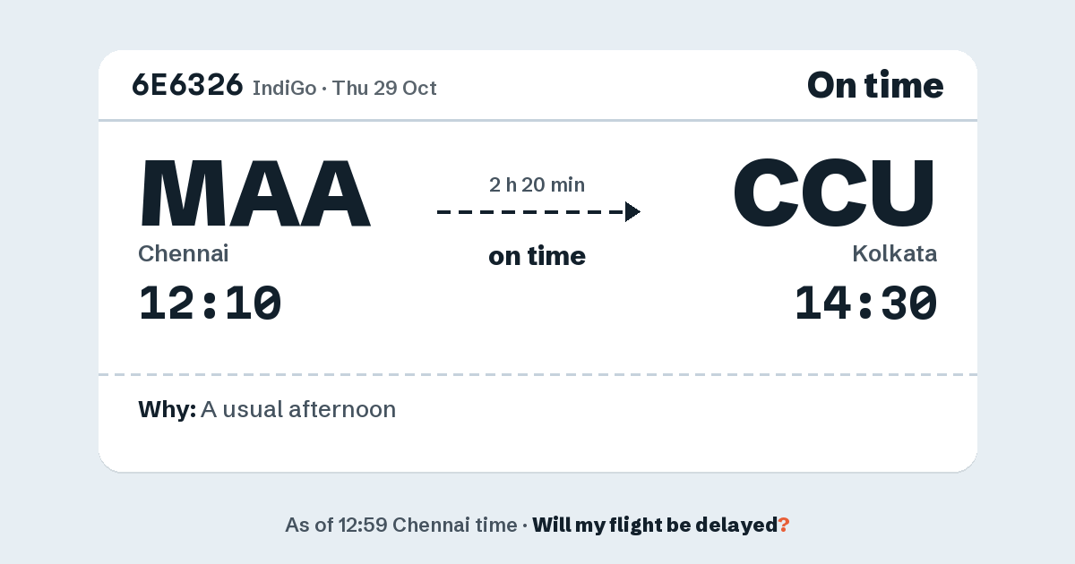 Link preview: 6E6326 lands about 14:31