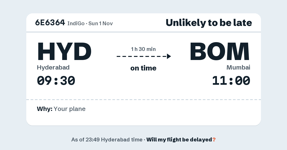 Link preview: 6E6364 lands about 11:00