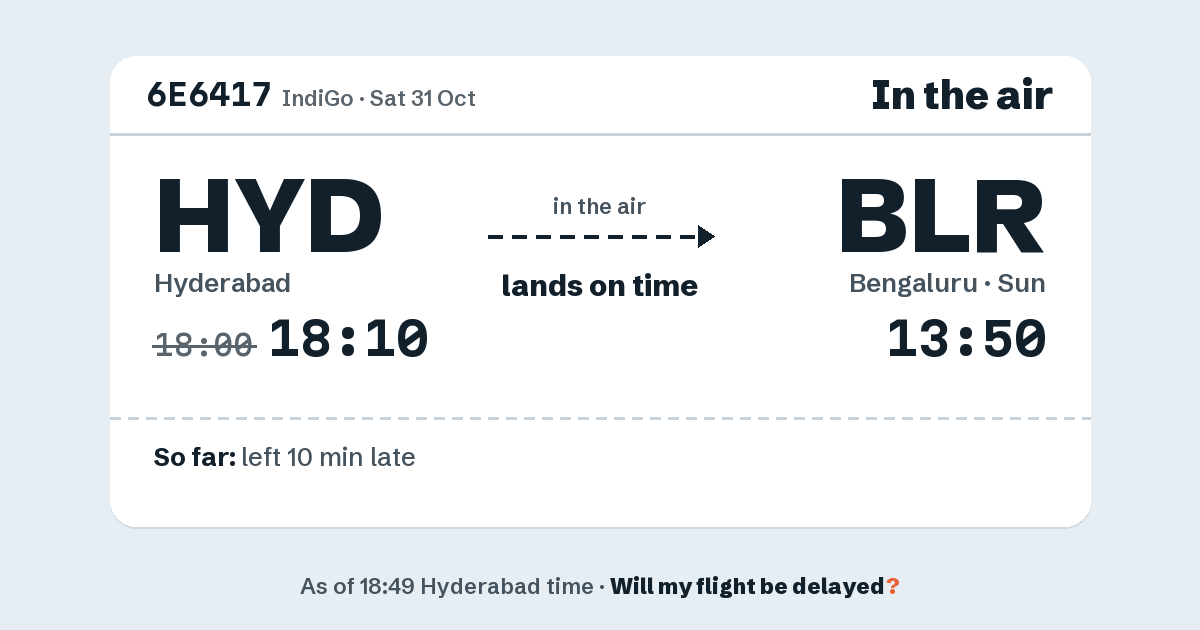Link preview: 6E6417 lands about 13:54