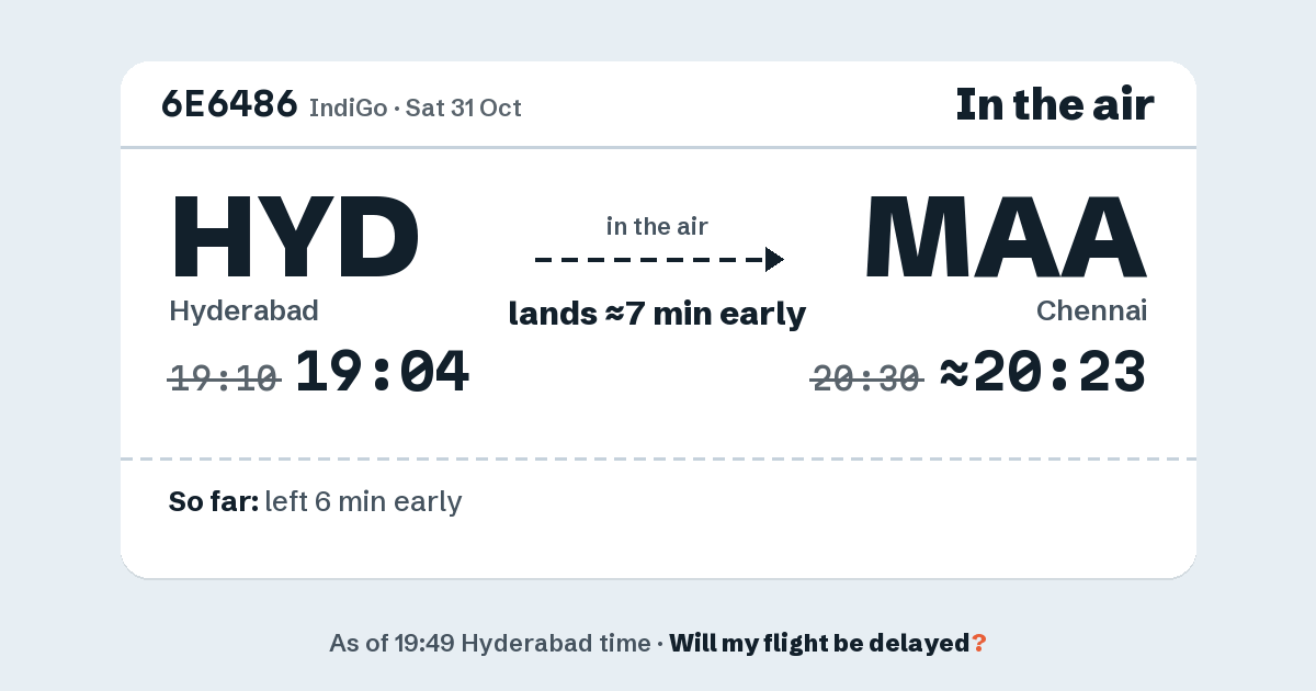 Link preview: 6E6486 lands about 20:23