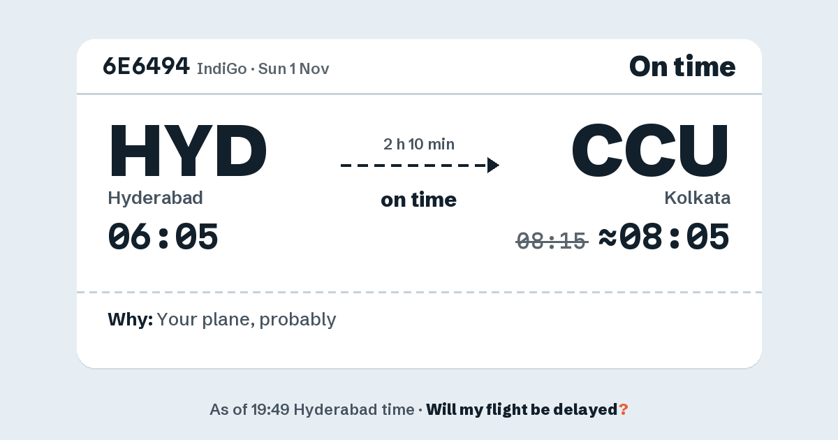 Link preview: 6E6494 lands about 08:05