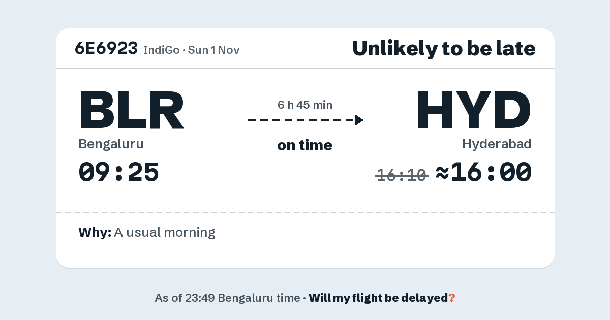 Link preview: 6E6923 lands about 16:00