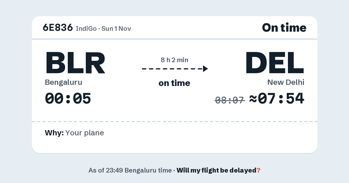 Link preview: 6E836 lands about 07:54