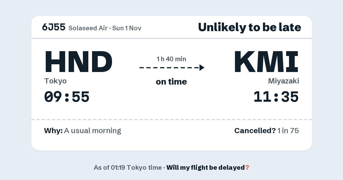Link preview: 6J55 lands about 11:32