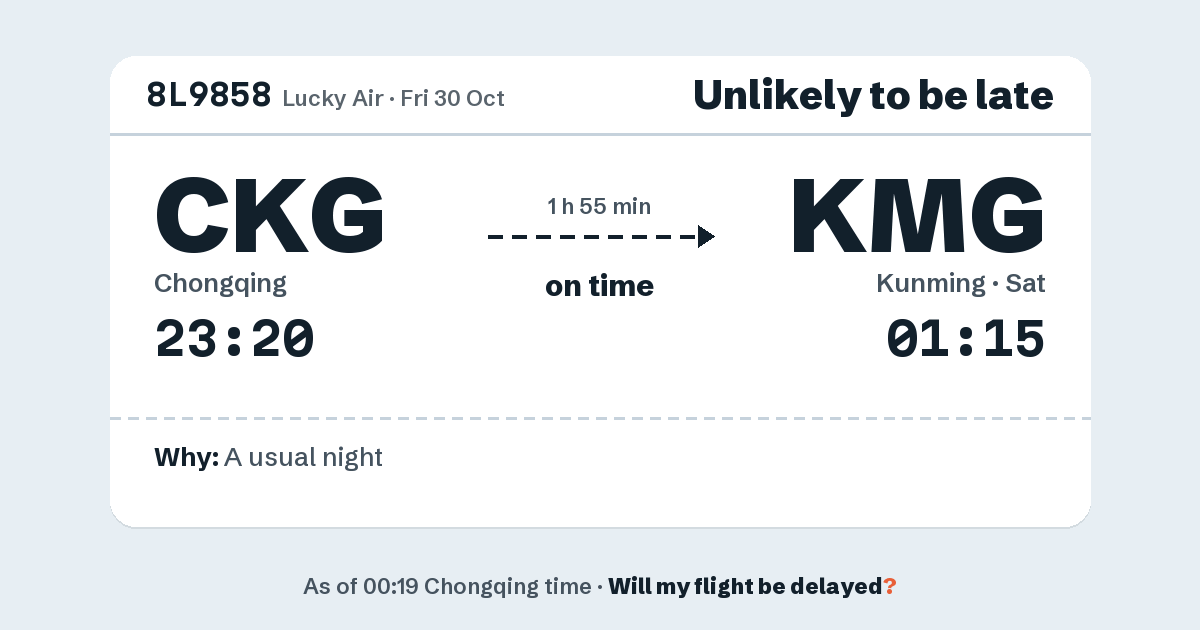 Link preview: 8L9858 lands about 01:15