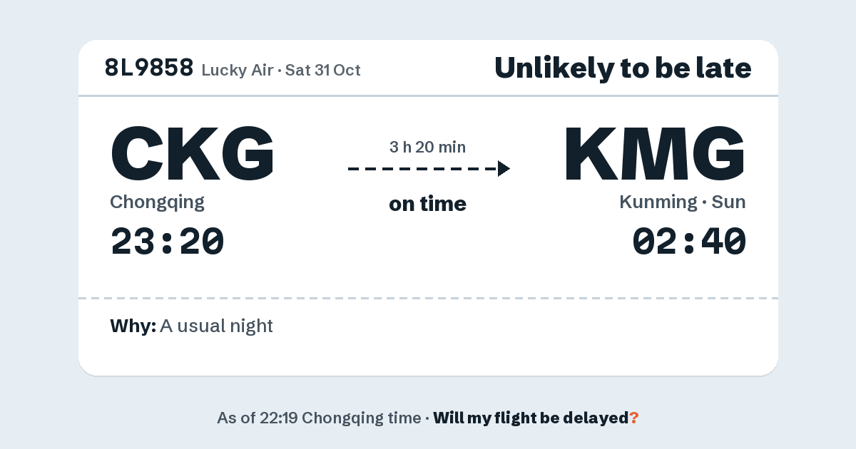 Link preview: 8L9858 lands about 02:36