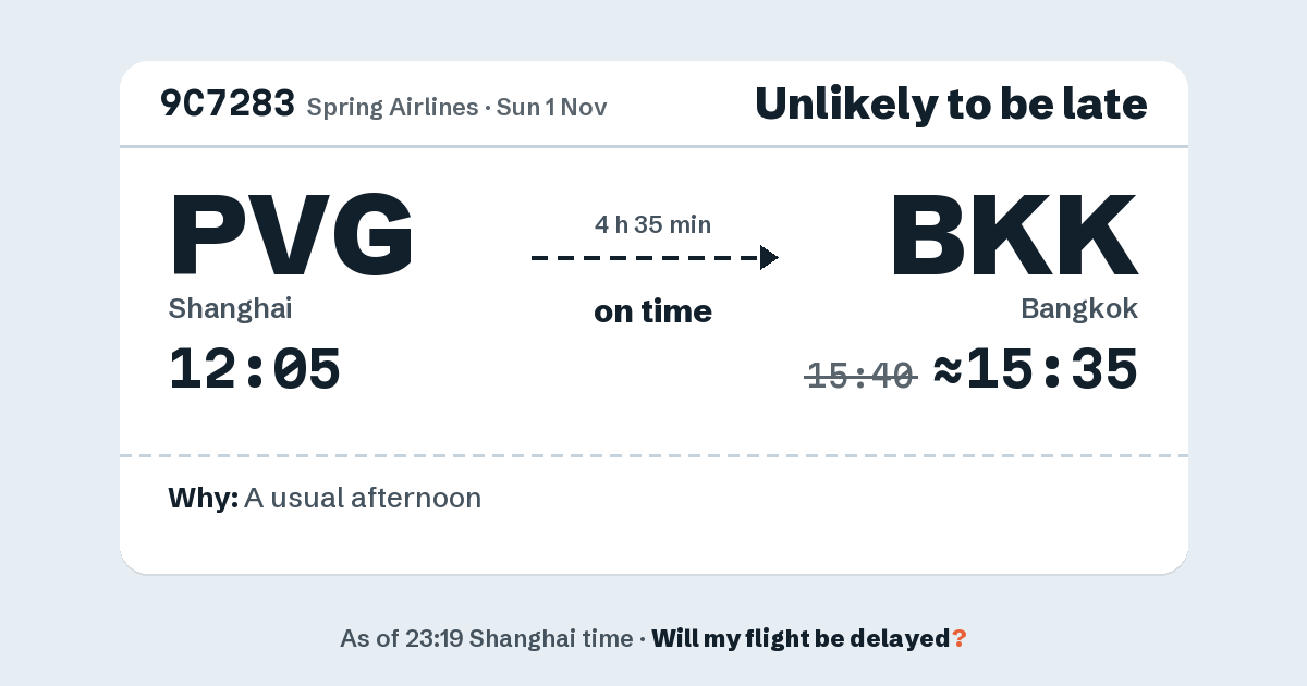 Link preview: 9C7283 lands about 15:35
