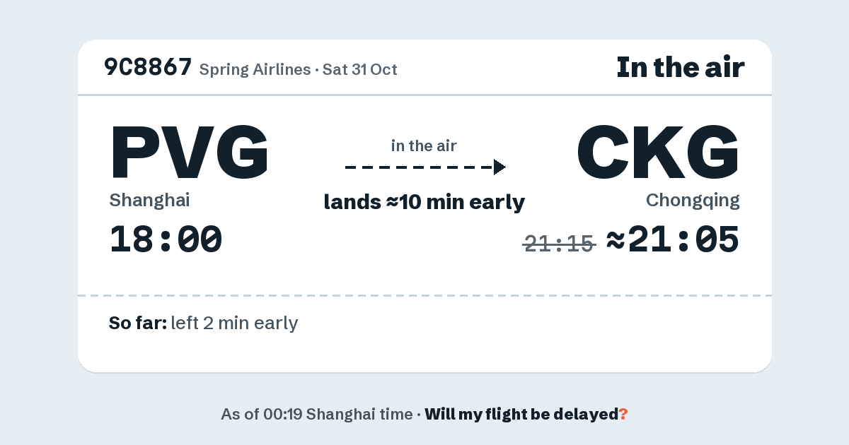 Link preview: 9C8867 lands about 21:05