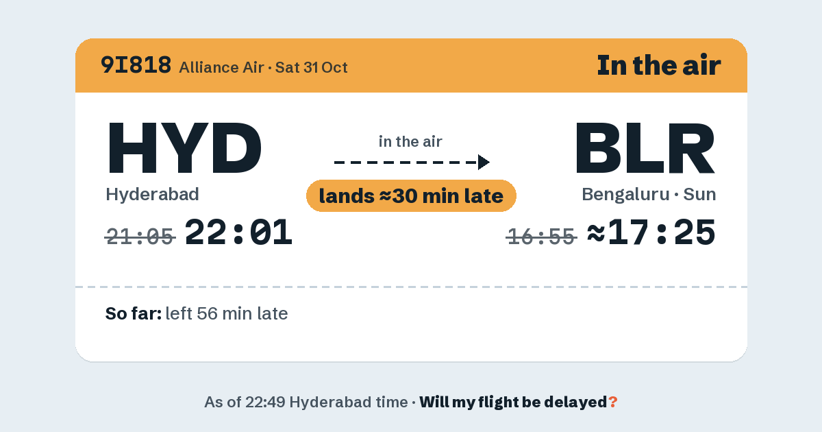 Link preview: 9I818 lands about 17:25
