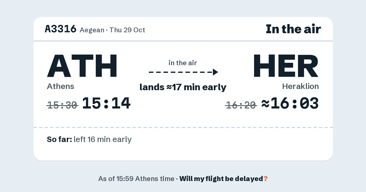 Link preview: A3316 lands about 16:03