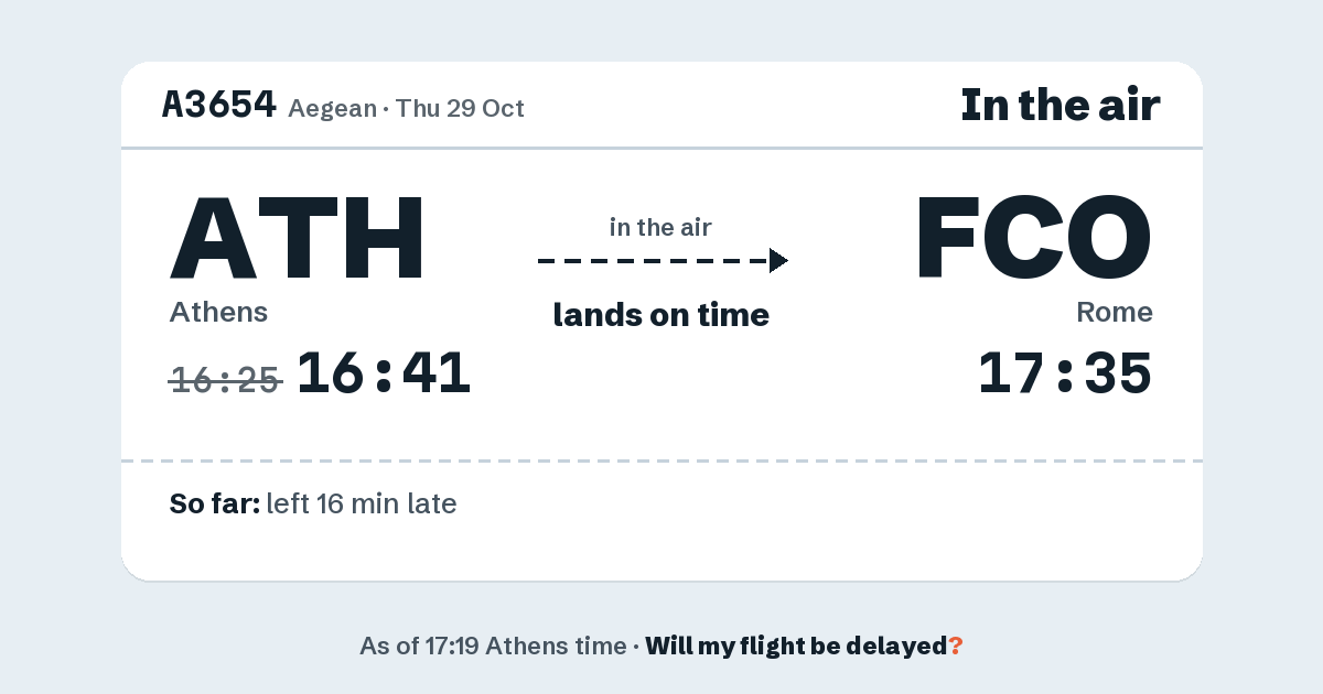 Link preview: A3654 lands about 17:39