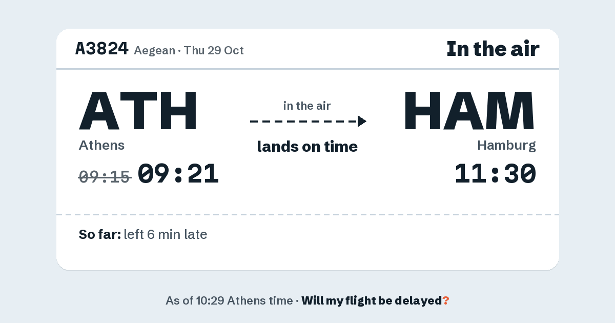 Link preview: A3824 lands about 11:26