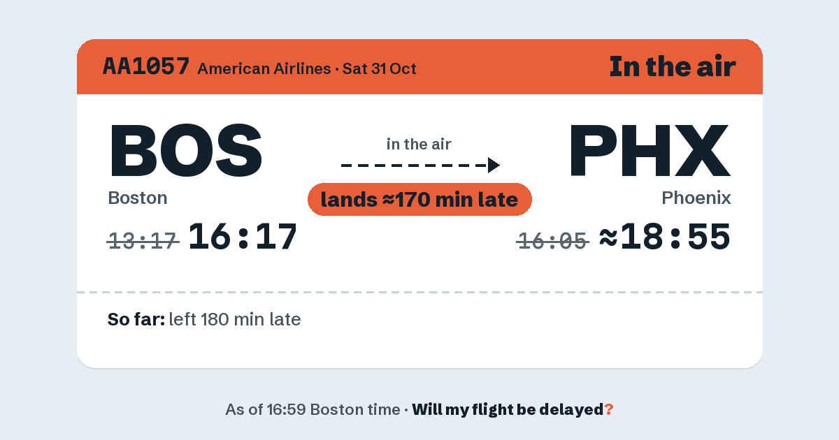 Link preview: AA1057 lands about 18:55