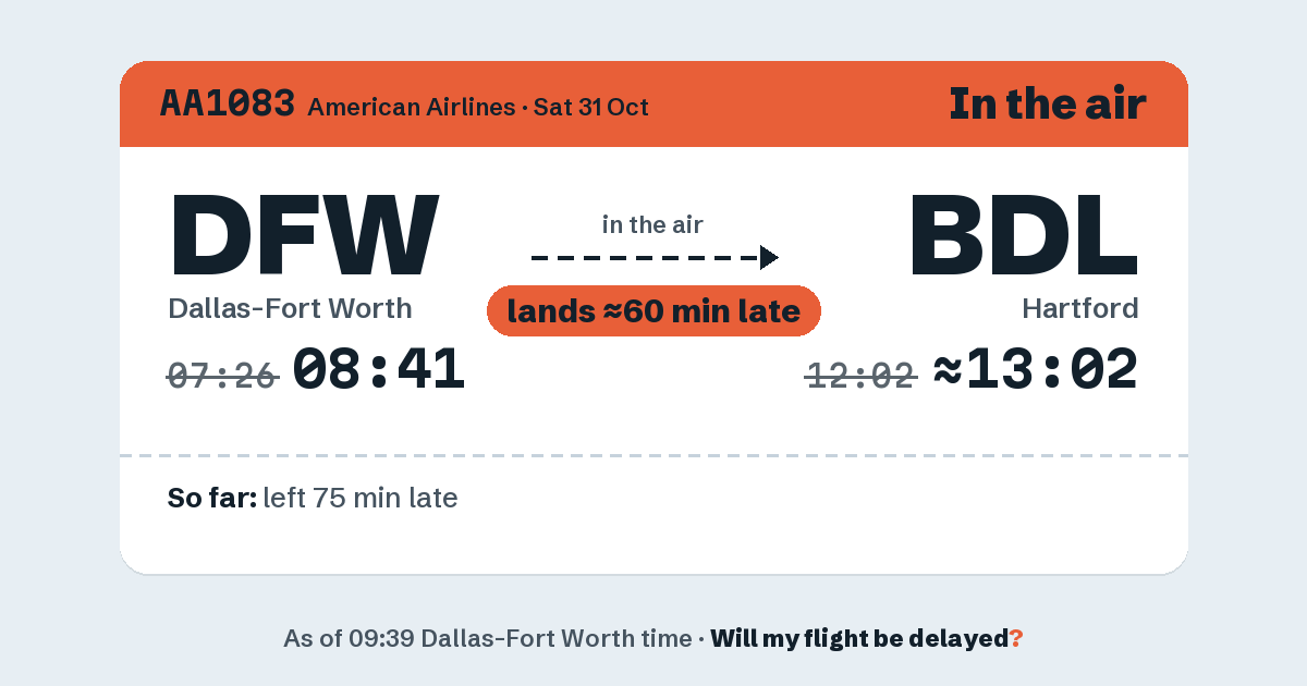 Link preview: AA1083 lands about 13:04