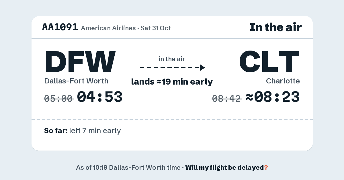 Link preview: AA1091 lands about 08:23