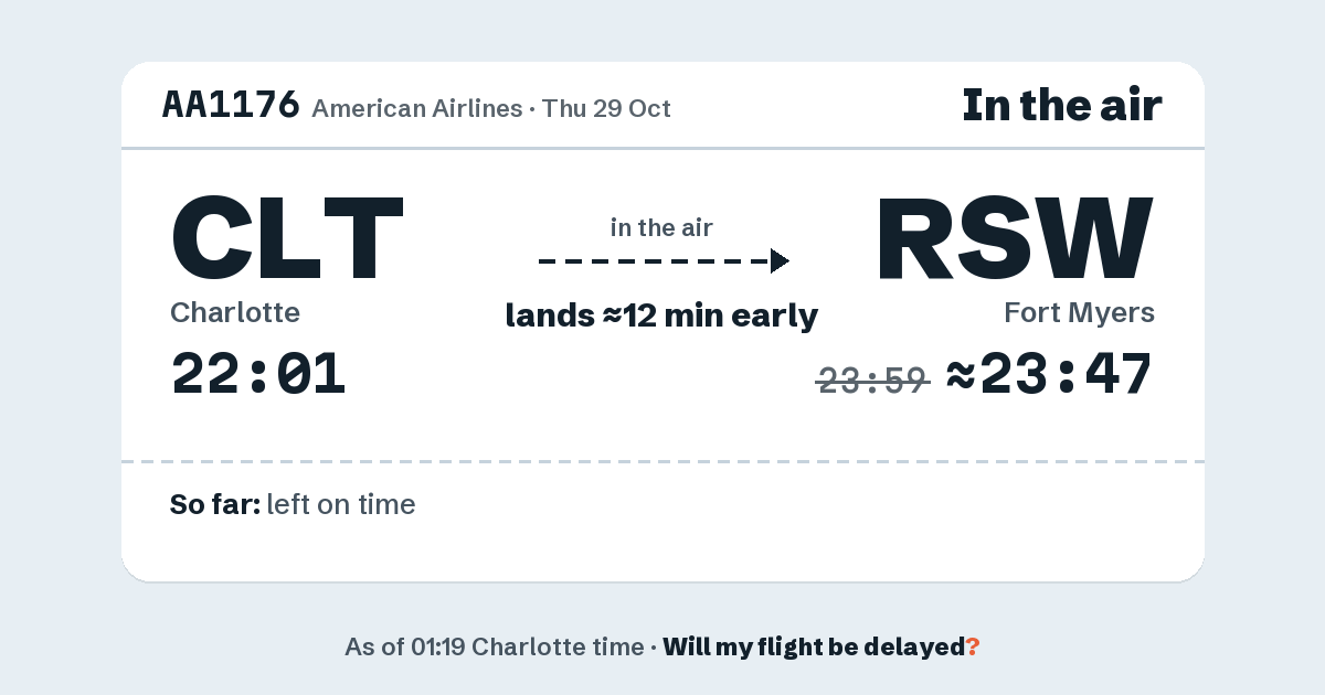 Link preview: AA1176 lands about 23:47