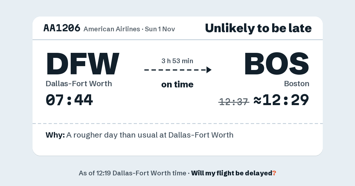 Link preview: AA1206 lands about 12:29