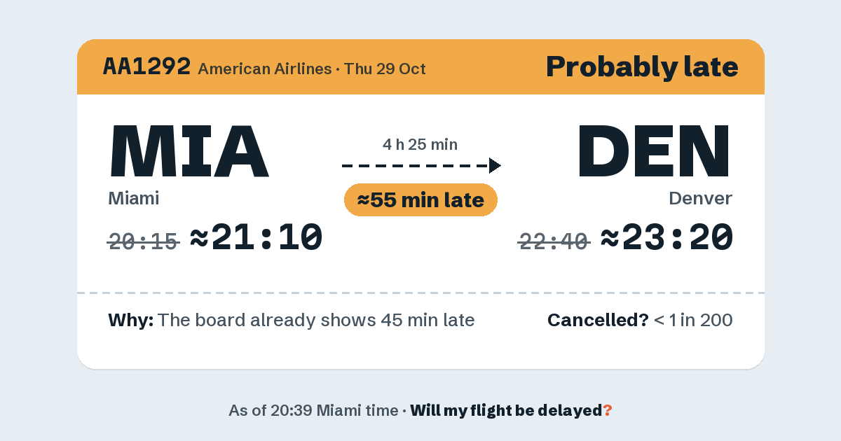 Link preview: AA1292 lands about 23:22