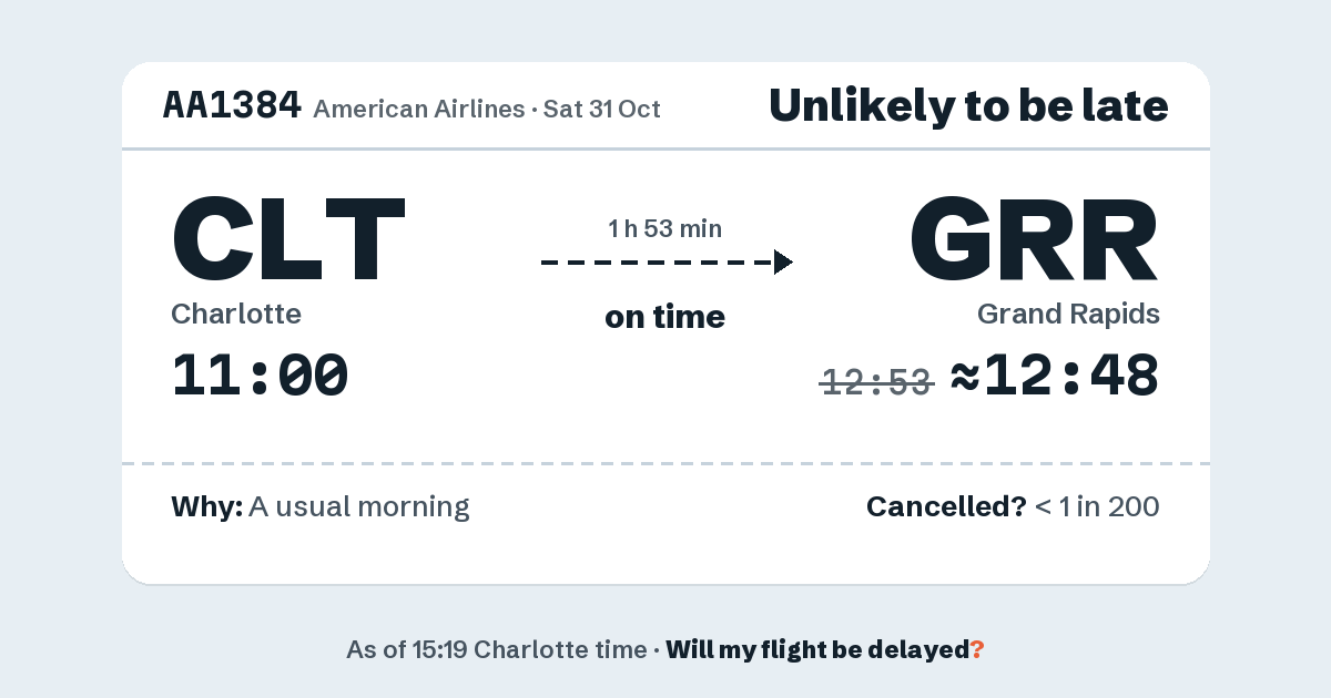 Link preview: AA1384 lands about 12:48
