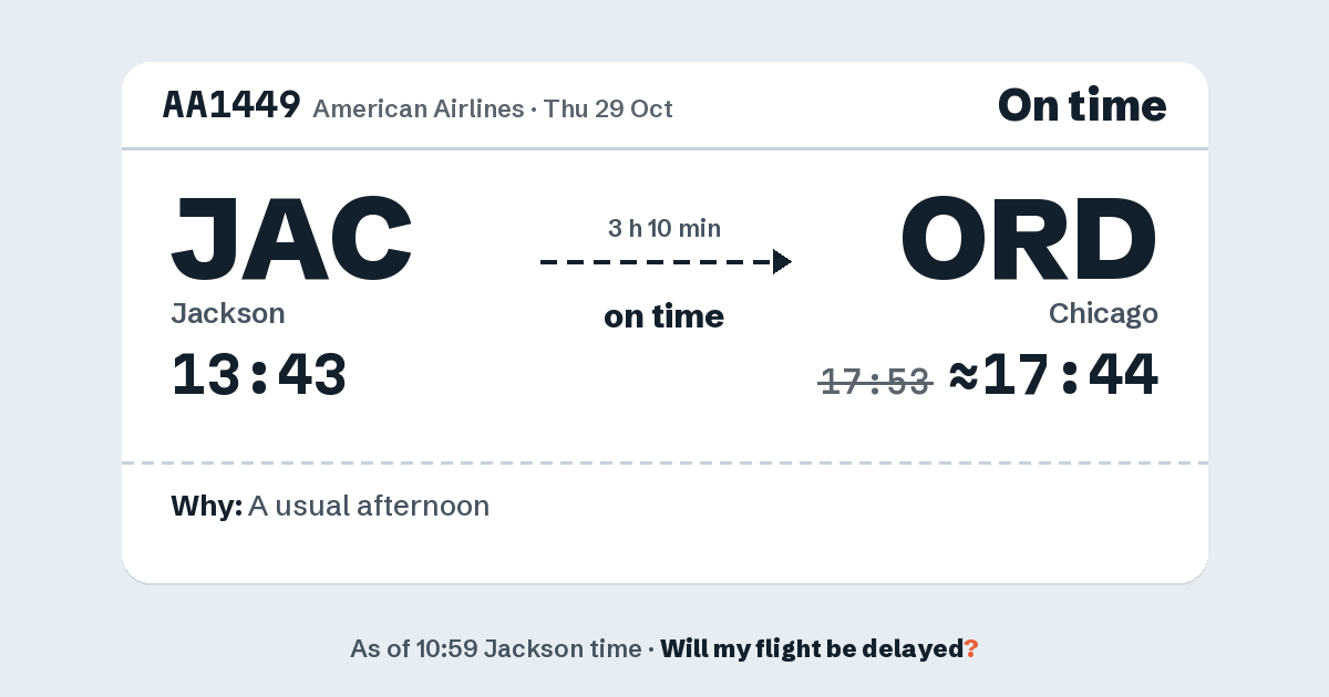 Link preview: AA1449 lands about 17:44