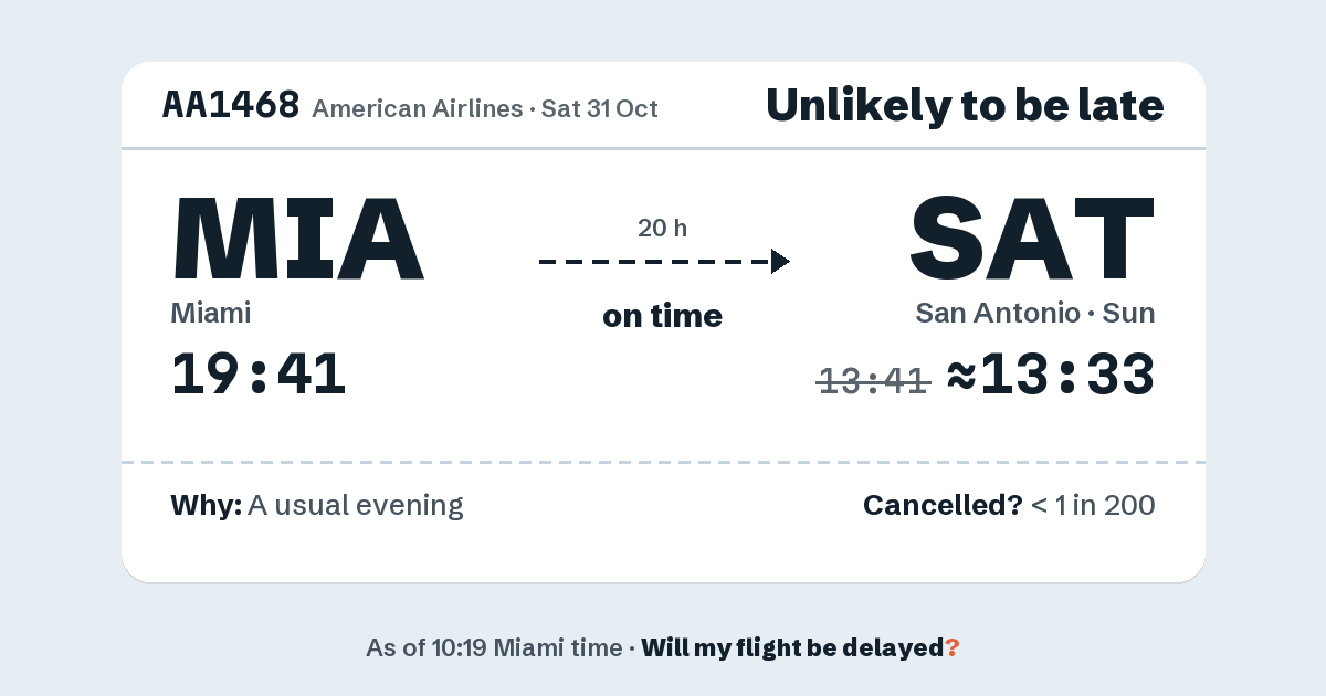 Link preview: AA1468 lands about 13:33