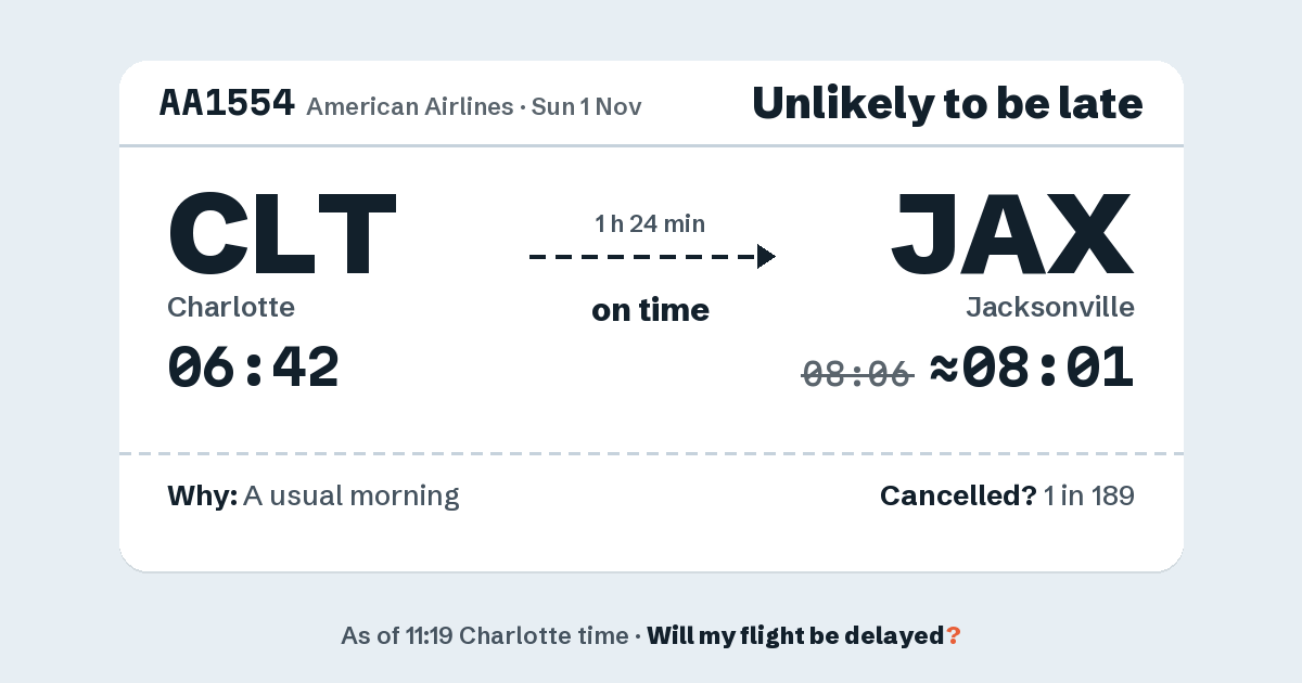 Link preview: AA1554 lands about 08:01