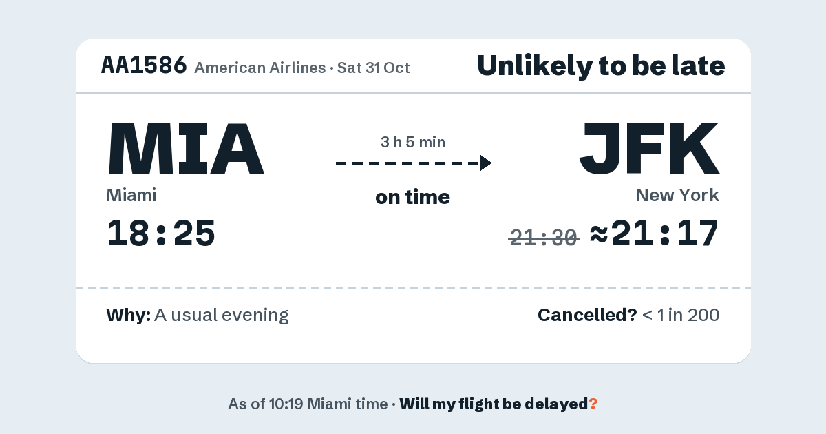 Link preview: AA1586 lands about 21:17