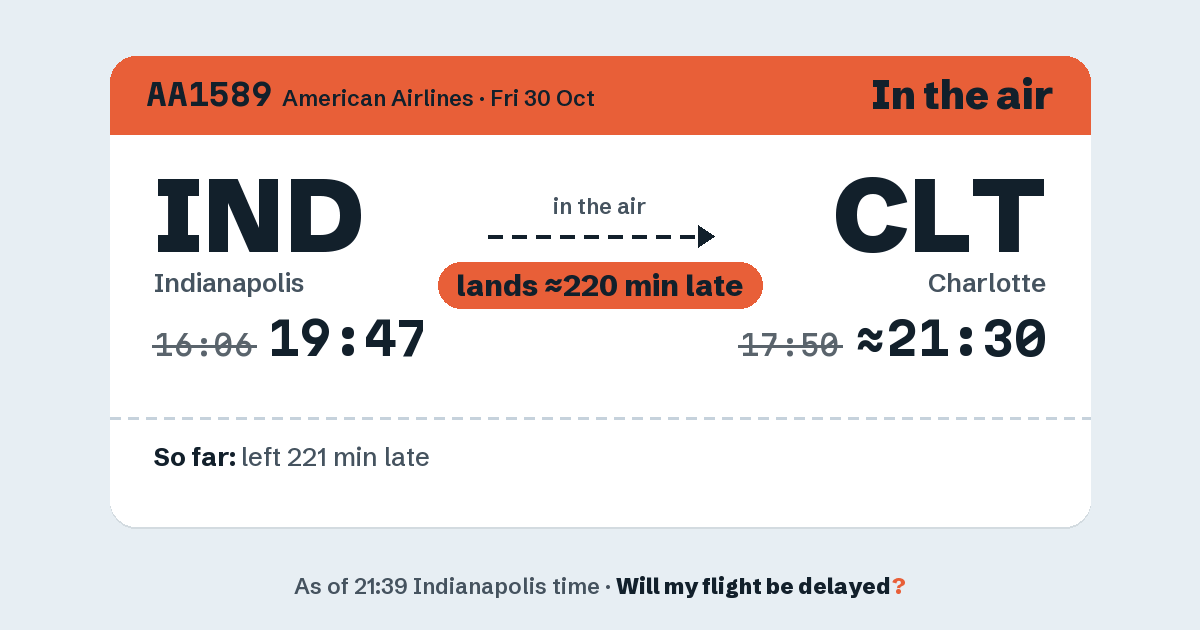 Link preview: AA1589 lands about 21:28