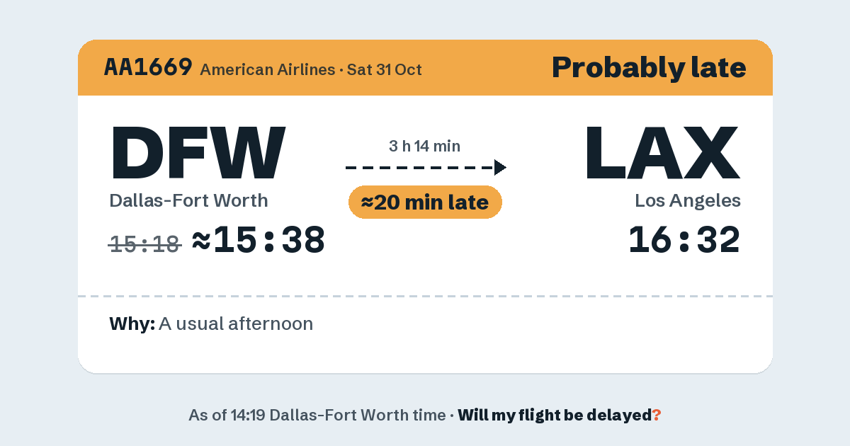 Link preview: AA1669 lands about 16:35