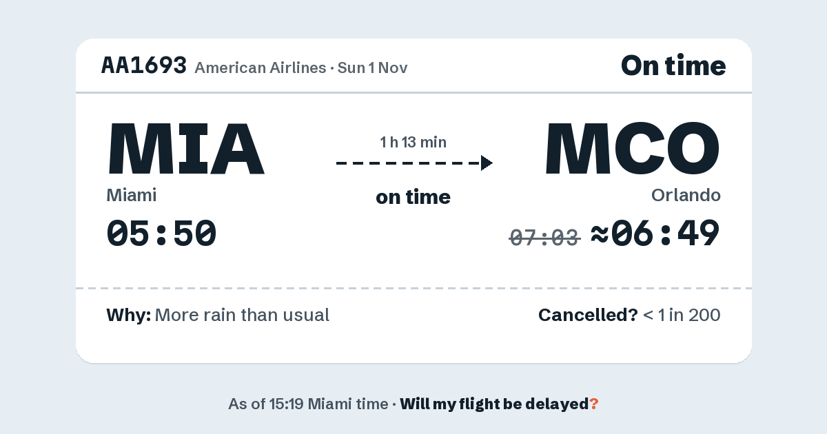Link preview: AA1693 lands about 06:49