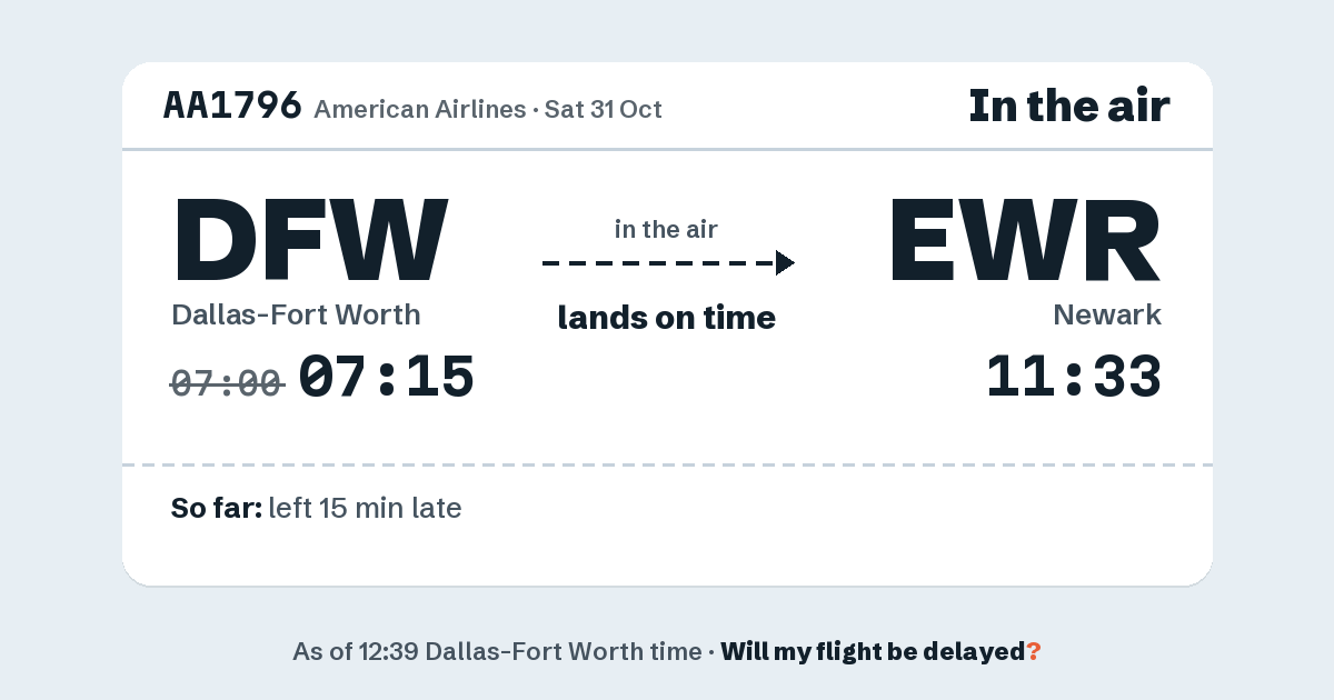 Link preview: AA1796 lands about 11:33