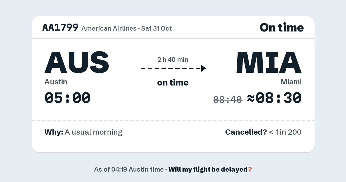 Link preview: AA1799 lands about 08:30